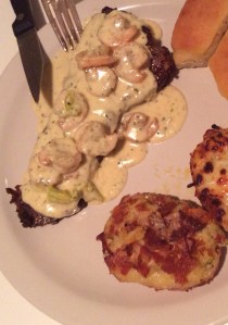 2, 8 oz New York Strips 2 tbsp Salt and Pepper (to taste) 1 tsp Parsley 1 tsp Rosemary Generously coat New York strips with olive oil; this will help tenderize the meat as well as, allow the seasoning to stick to the meat  Once coated, add salt and paper, 1/2 tsp parsley, and 1/2 tsp rosemary to one side.  Flip the steak and coat the other side with the rest of the ingredients.   Steaks can be marinated ahead of time and placed back in the refridgerator.  Before cooking, let steaks stand at room temperature for about 30 minutes. For a medium rare steak, coon on medium, to medium high grill for about four-five minutes on each side. Remove the steaks, cover with aluminum foil and let steaks rest for about ten minutes before serving. 