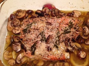 Baked Potatoes: 2 Baking/Russet Potatoes 2 tbsp Melted Butter Salt and Pepper Aluminum Foil Preheat oven to 400 degrees. Melt about 2 tbsp of butter.  Lay baking potatoes in aluminum foil (we are going to wrap the potatoes with this foil, each one separately, so enough foil to cover the entire potato). Coat potatoes with melted butter, salt and pepper.  Wrap potatoes with foil and bake for about an hour.  **It may take more or less time depending on the size of the potatoes. 